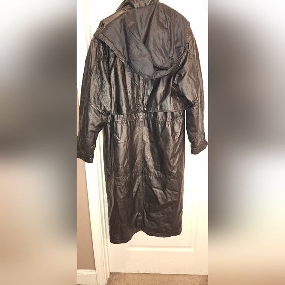 Elegant Vintage Black Hooded Trench Coat/ Mediium / - Picture 7 of 16